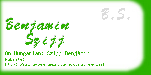benjamin szijj business card