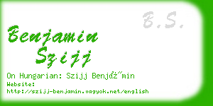 benjamin szijj business card